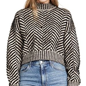 C/Meo Collective,  Stuck On You Sweater,  Black/Cream, XL